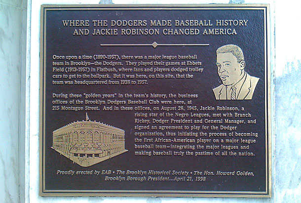 Jackie Robinson plaque